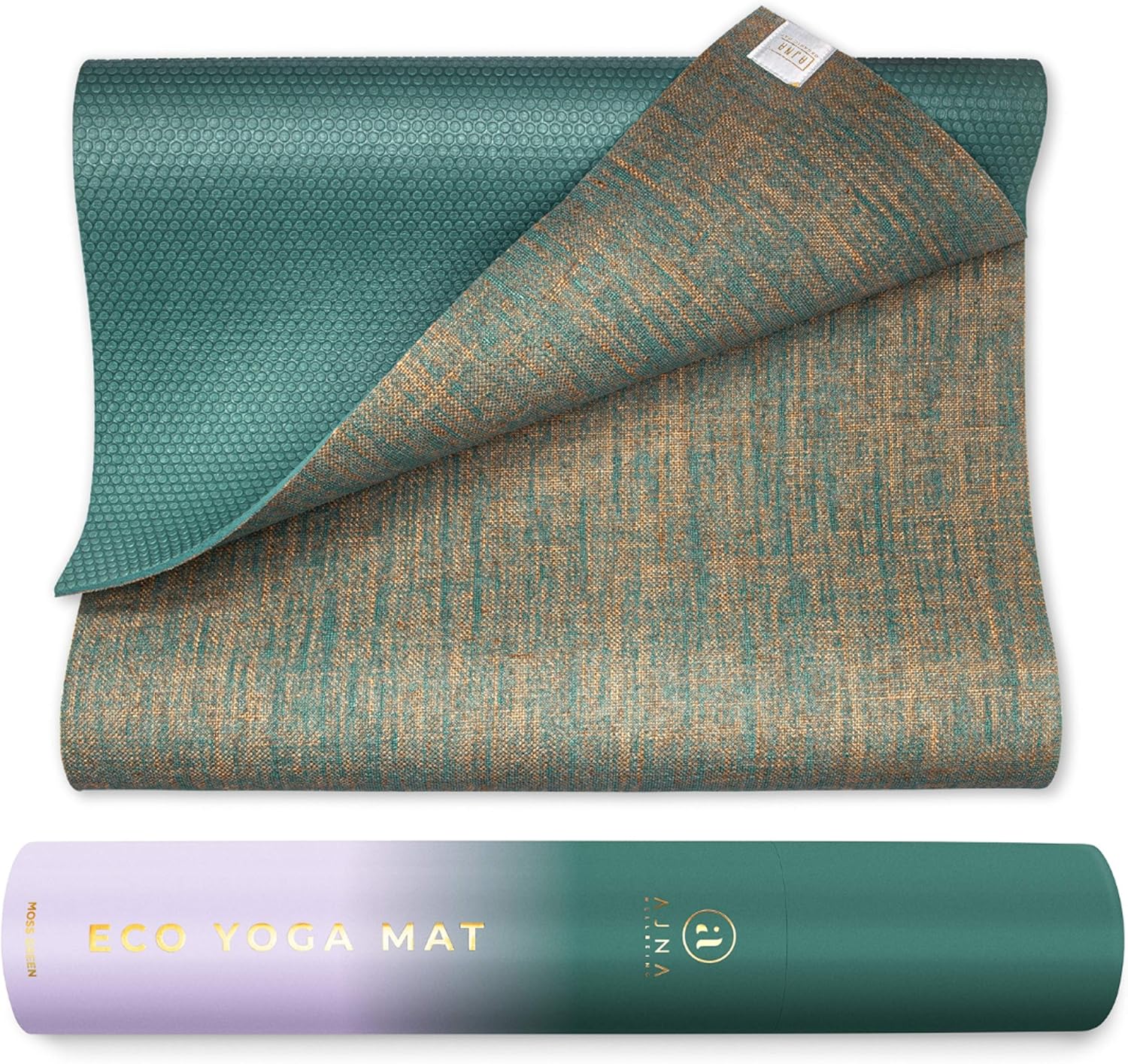 Ajna Organic Yoga Mat - Natural Jute Yoga Mats - Large Non Slip Eco Friendly Yoga Mats with Carrying Strap - Reversible Jute PER