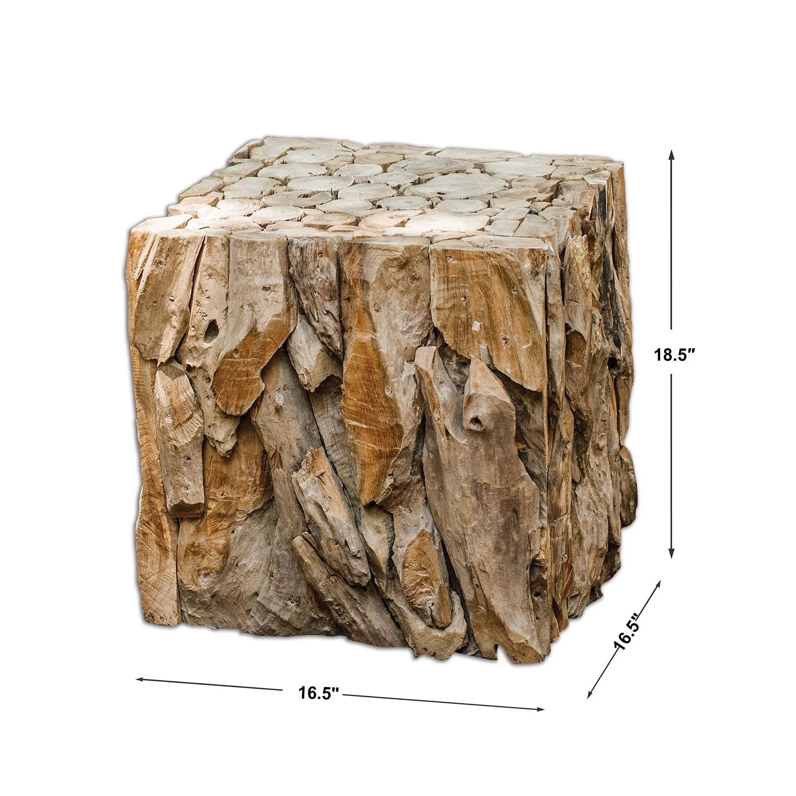 25592-Uttermost-Teak Root - 18.5 inch Bunching Cube Table
