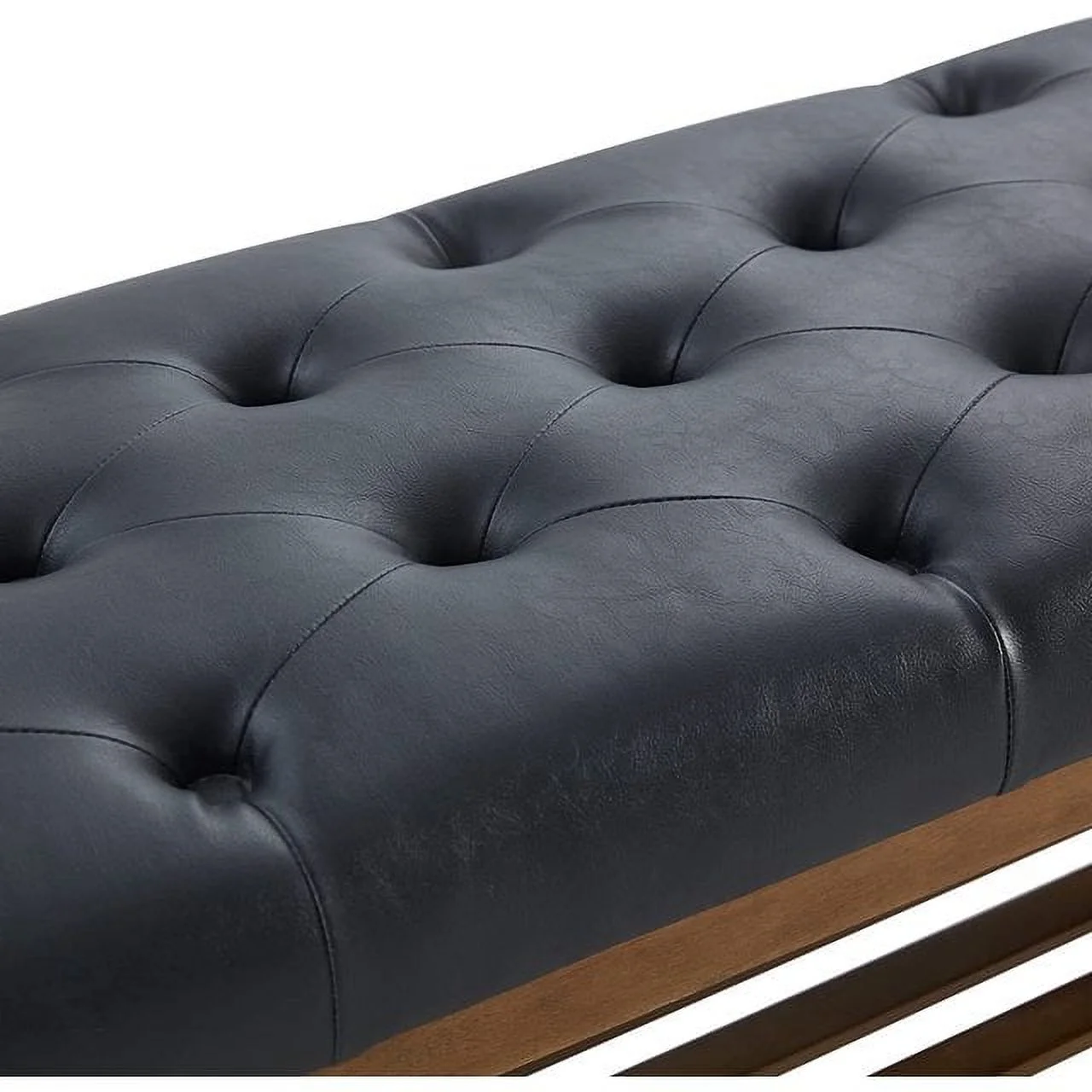 HUIMO Button-Tufted Shoe Bench