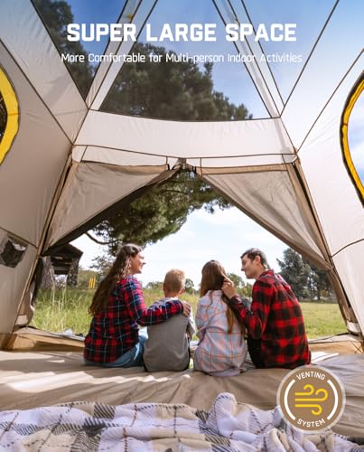 FanttikOutdoor Zeta C8 Air/C10 Air Camping Tent, Lightweight 10 Person Instant Cabin Tent Setup in 60s, 20% Lighter