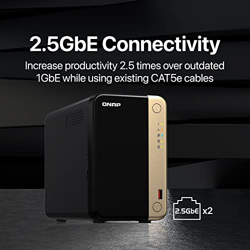 QNAP TS-464-8G-US 4 Bay High-Performance Desktop NAS with Intel Celeron Quad-core Processor