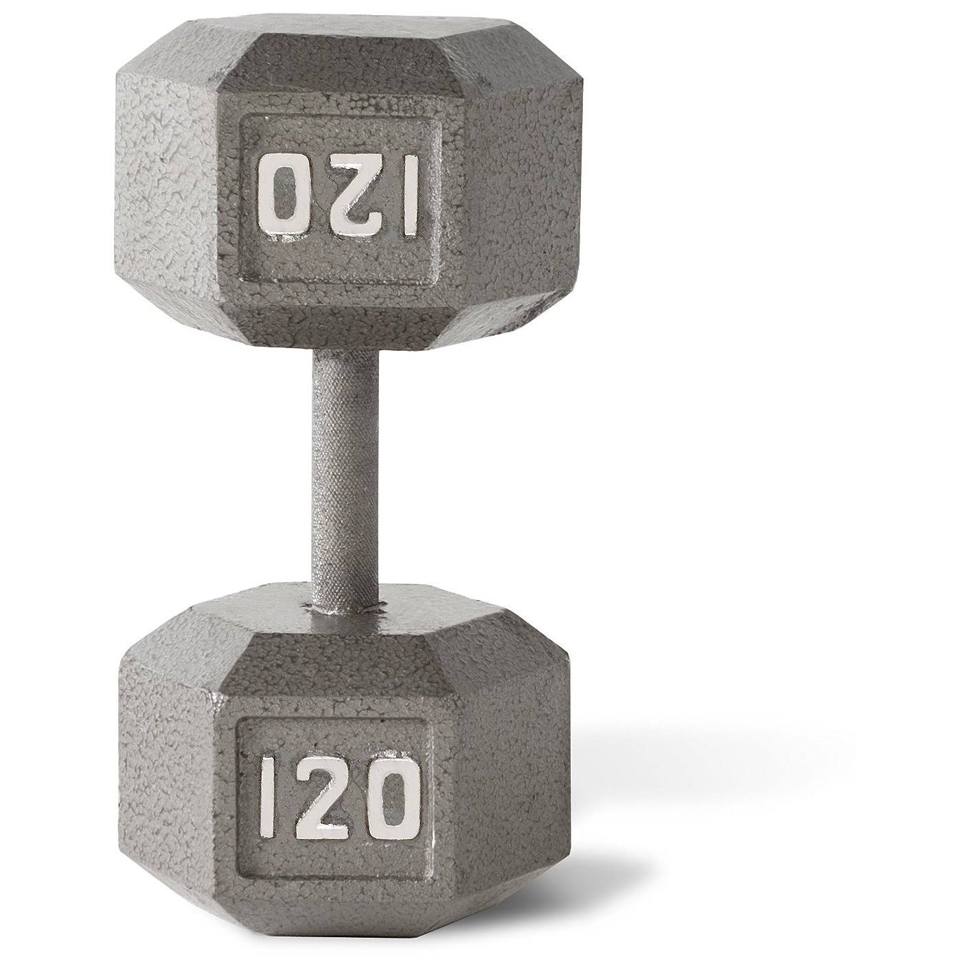 Cap Barbell Single Solid Cast Iron Hex Dumbbell 120-Pound