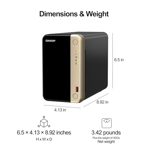 QNAP TS-464-8G-US 4 Bay High-Performance Desktop NAS with Intel Celeron Quad-core Processor