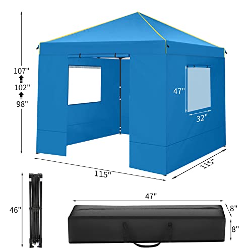 10x10 Pop Up Canopy Tent with 4 Sidewalls and Mesh Windows 2.0