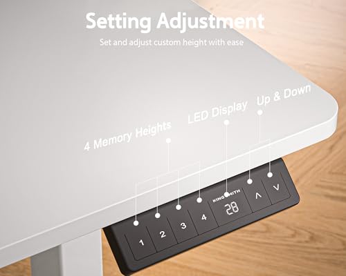 48x24 Inches Electric Standing Desk with 2 Drawers, Height Adjustable Stand up Desk for Home Office, Ergonomic Sit to Stand Table with Storage Shelf