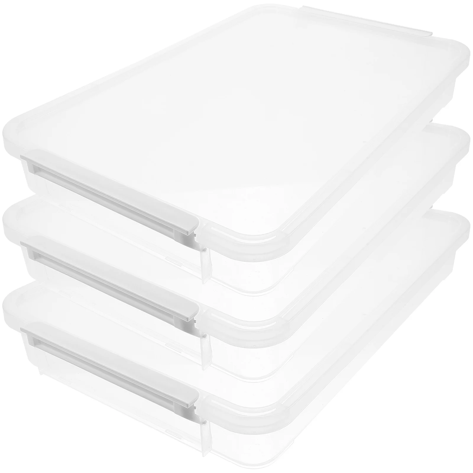 3 Pcs Boxes for Organizing Office Storage Bins Clear Containers Scrapbook