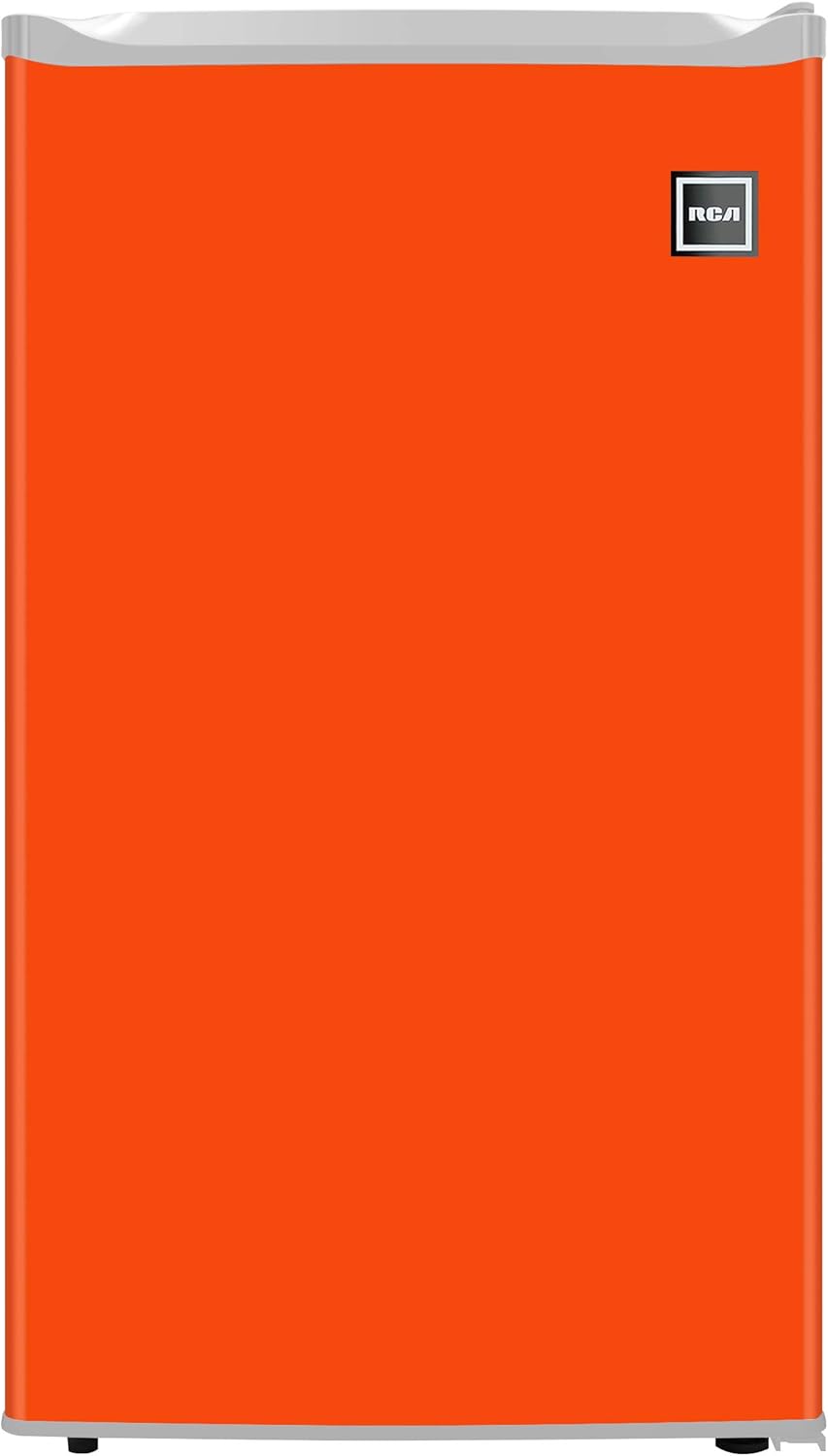 RCA RFR321 Single Door Mini Fridge with Freezer, 3.2 Cu. Ft. capacity - Orange
