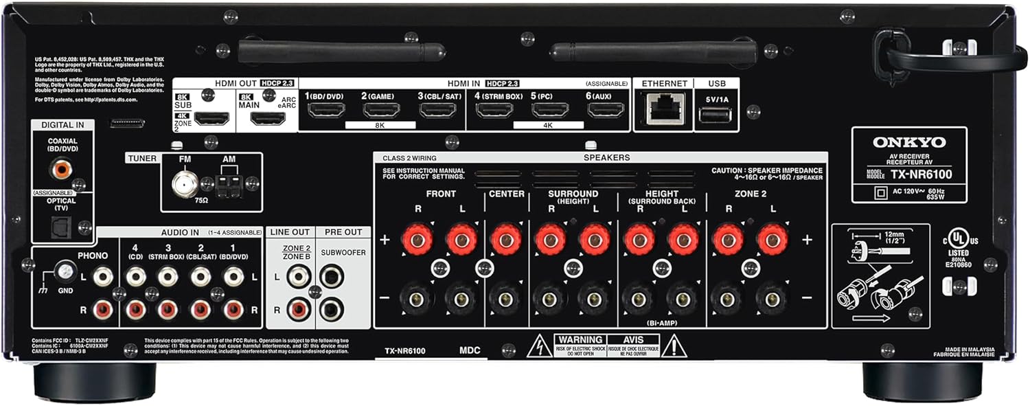 Onkyo TX-NR6100 7.2 Channel THX Certified Network AV Receiver