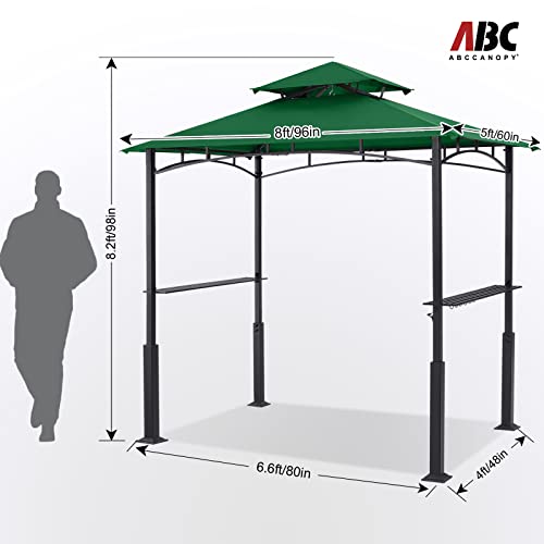 ABCCANOPY 8x5 Grill Gazebo - Outdoor BBQ Canopy Shelter with Led Light for Patio Backyard Grilling (Dark Gray)