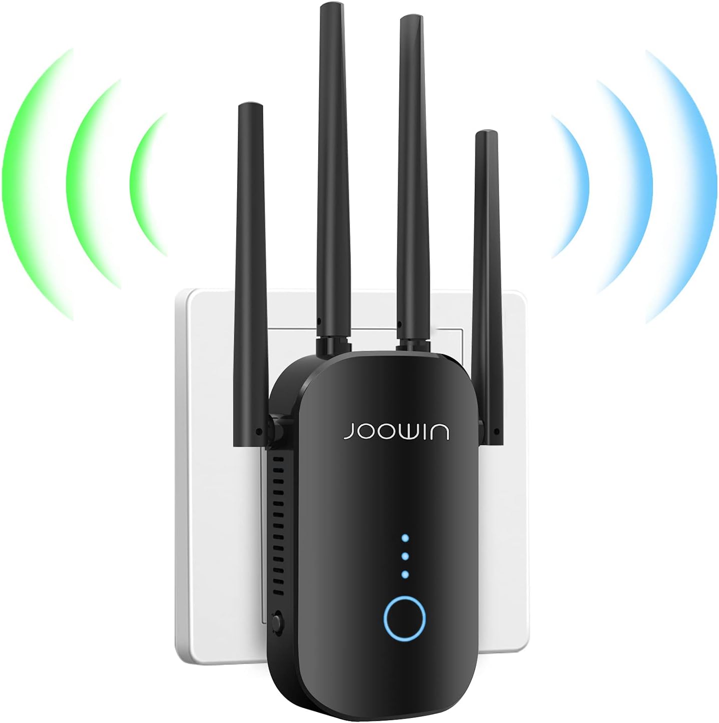 JOOWIN WiFi Extender Wireless Signal Booster 1200Mbps WiFi Booster Dual Band 5GHz & 2.4GHz up to 3000 sq.ft and 20 Devices WiFi Repeater for Smart