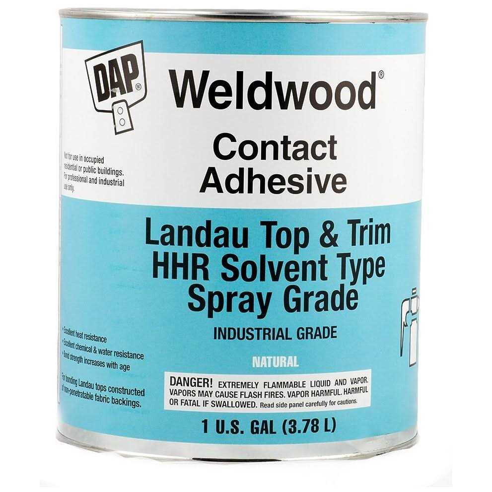 Dap Weldwood Contact Adhesive Landau Top and Trim HHR Solvent Type Spray Grade 1 Gallon 233