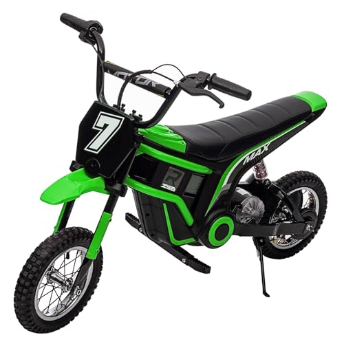 Electric Dirt Bike for Kids, 24V 350W Kids Electric Motorcycle, 3-Speed Modes & Up to 14.29 MPH, Metal Suspension Safe and Shock Proof