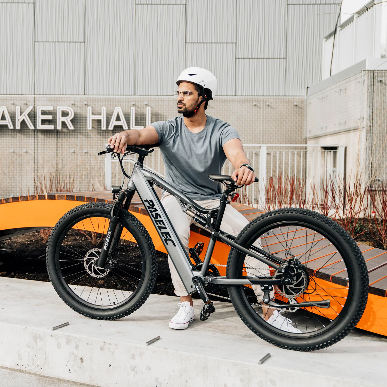 Paselec 750W Peak 27.5" Electric Mountain Bicycle Snow Ebike, 3.0" Fat Tire Electric Bike with 48V 17.5Ah Li-Ion Battery