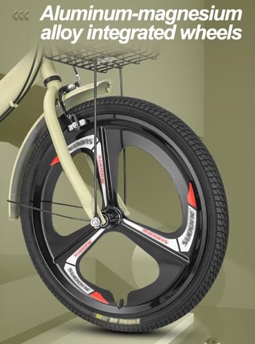 LSQXSS 20inch Folding Bicycles for Traveling Hanging Out,7-speeds Hybrid Bikes,Commuter Bike with Shock Absorber Spring,Integrated Three-Knife Wheel