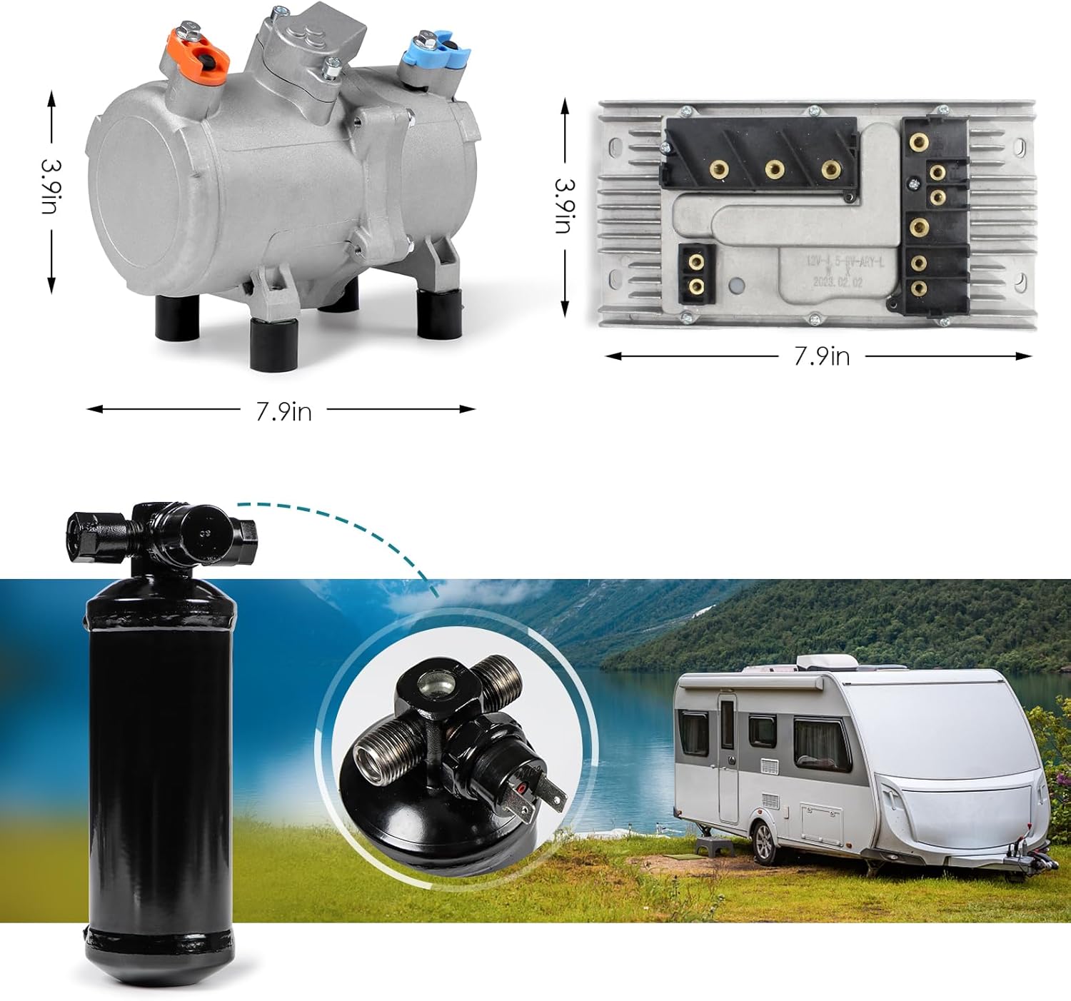 12V automobile air conditioner electric compressor, applicable to refitting automobile air conditioning system