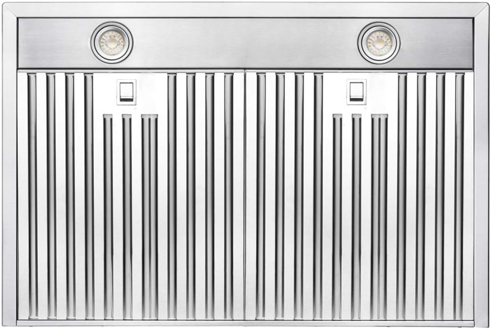 CAVALIERE Range Hood 30" Inch Wall Mounted, Brushed Stainless Steel Finish, 462 CFM, 6 Speed Control Touch Panel, Stainless Steel Baffle Filters
