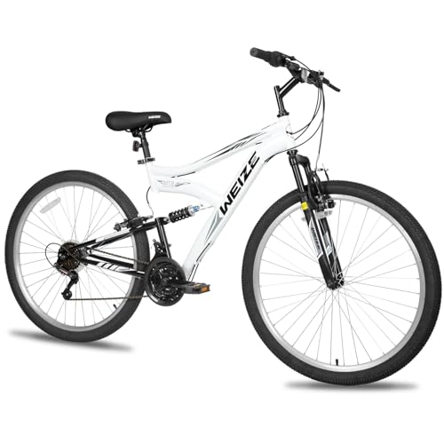 WEIZE Mountain Bike, 26 27.5 inch Outdoor Hybrid Bikes,18-Speed/High-Carbon Steel/Dual Full Suspension, Adjustable Ergonomic Seat for Men Women Adult