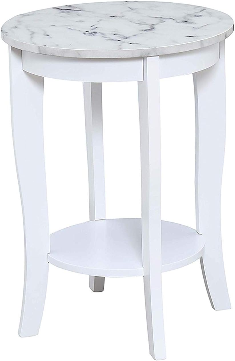 Convenience Concepts American Heritage Round End Table, White