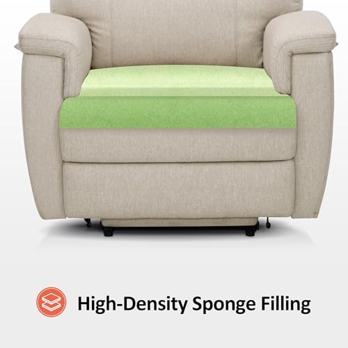 MCombo Power Lift Recliner Chair with Massage and Dual Heating, Adjustable Headrest, Extended Footrest for Elderly People, Fabric R7605 (Dark Grey)