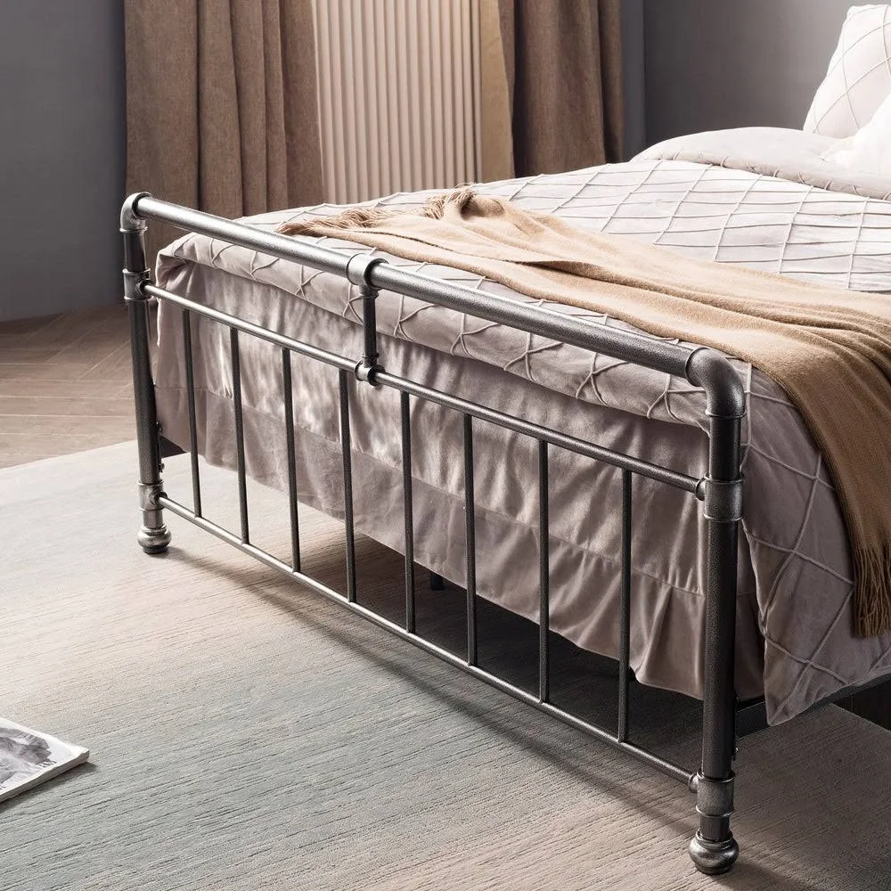 Carbon Loft Meitner Vintage Charcoal Metal Bed - King