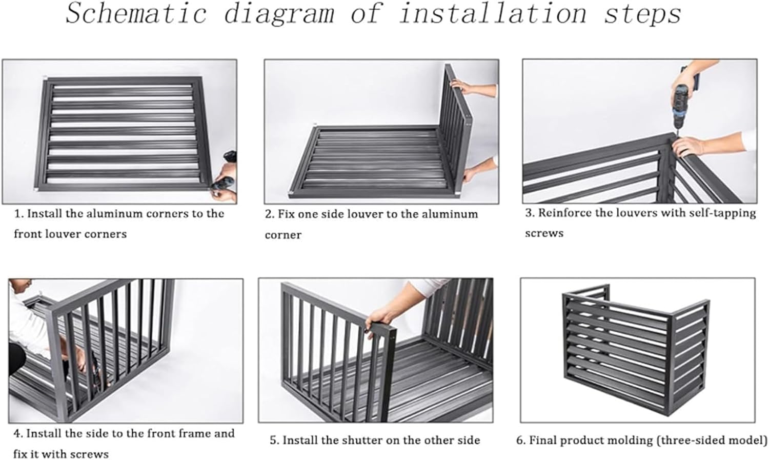 Air Conditioner Privacy Fence,Aluminum Air Conditioner Covers,Freestanding Louvered Space Divider