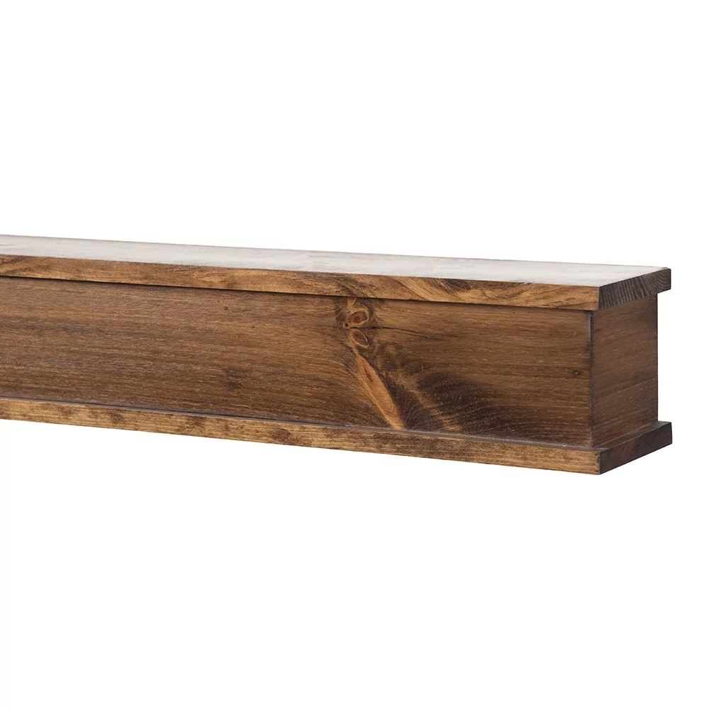 Modern Ember Cody 72 inch Floating Wood Fireplace Mantel Shelf - Ebony