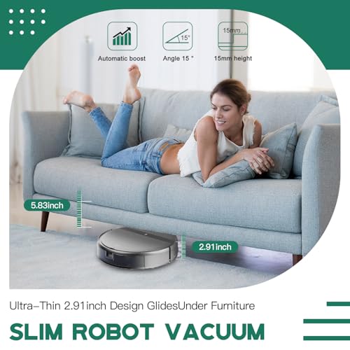 Robot Vacuum and Mop Combo, 2-in-1 Robotic Vacuum Cleaner with Tangle-Free Suction, WiFi/Alexa/App Control, Auto Recharge