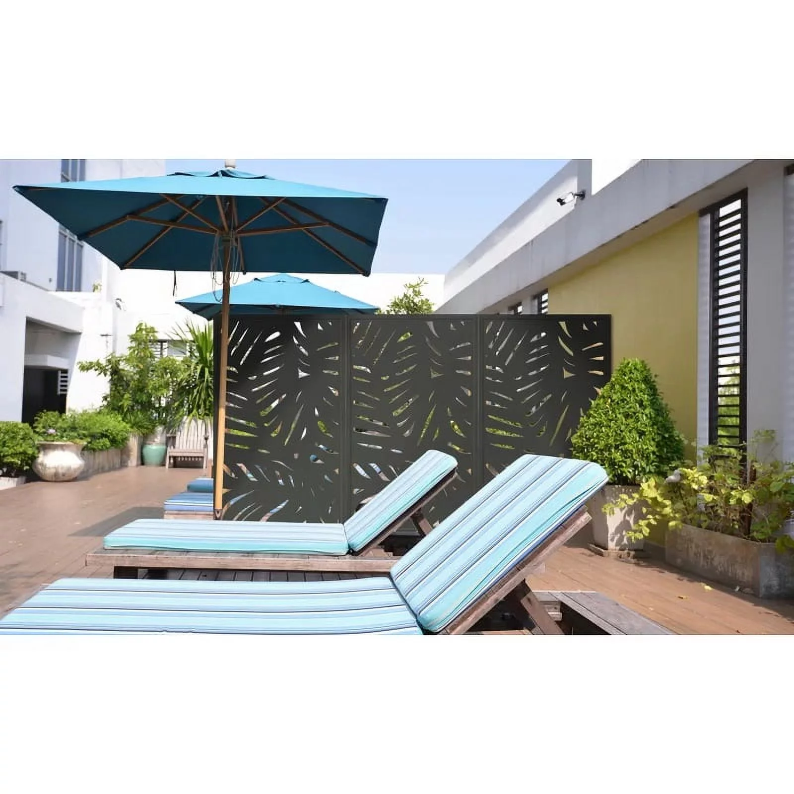 Metal Privacy Screen, Laser Cut Decorative Steel Privacy Panel Metal Fencing, Hanging Room Divider Partitions Panel Screen,48x75in C007