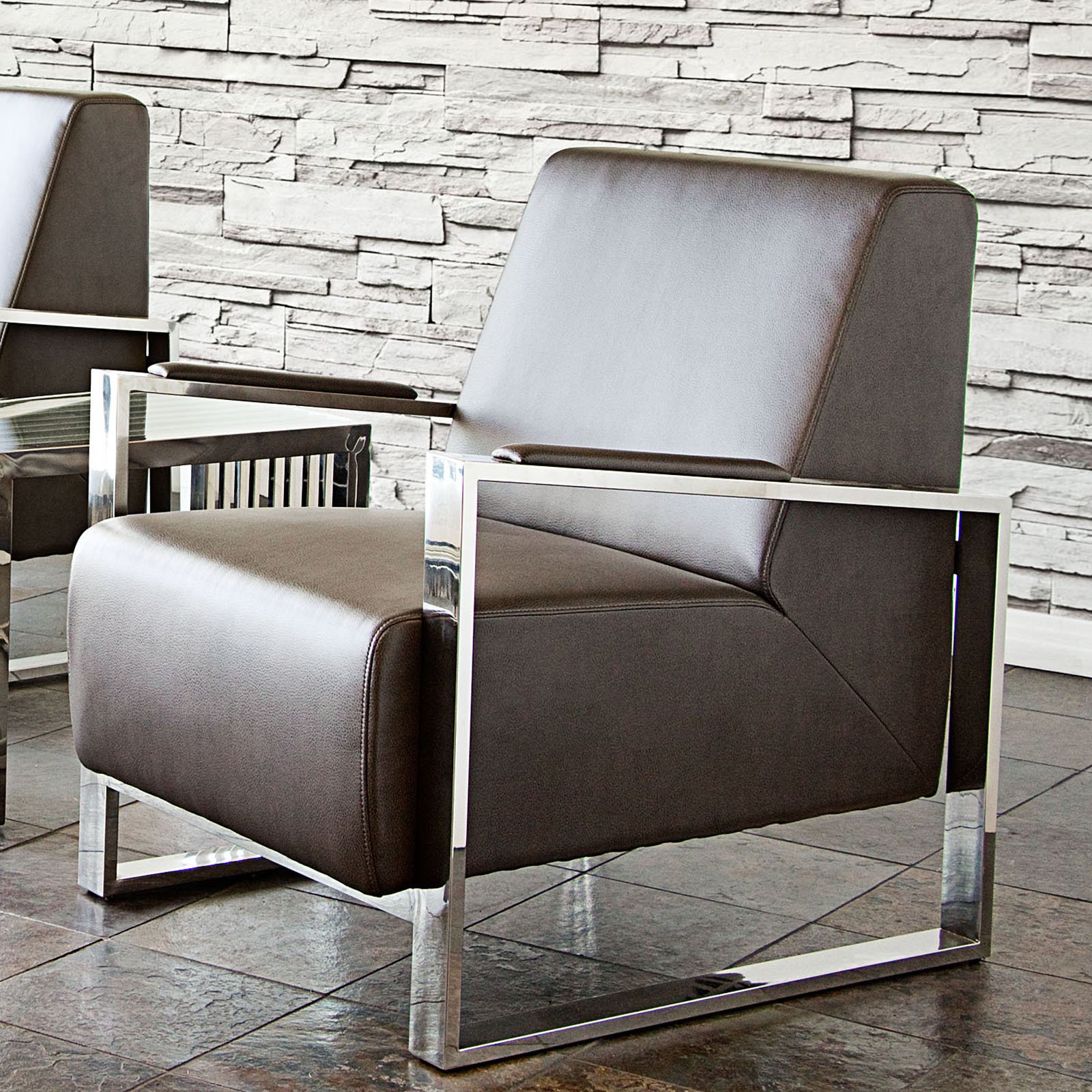 Century Accent Chair with Stainless Steel Frame by Diamond Sofa - White
