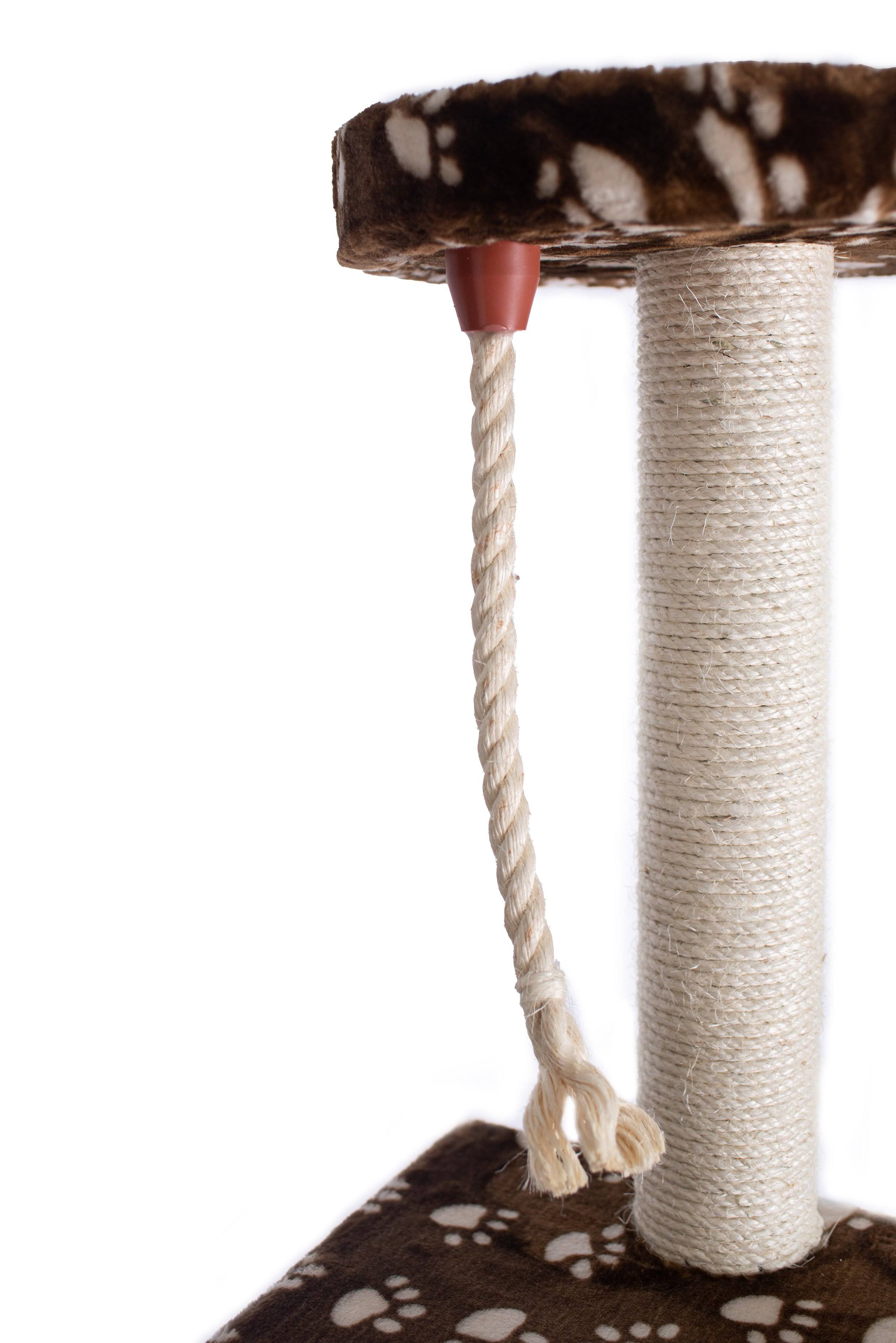 Armarkat 66-Inch Cat Tree, Saddle Brown/White Paw Print