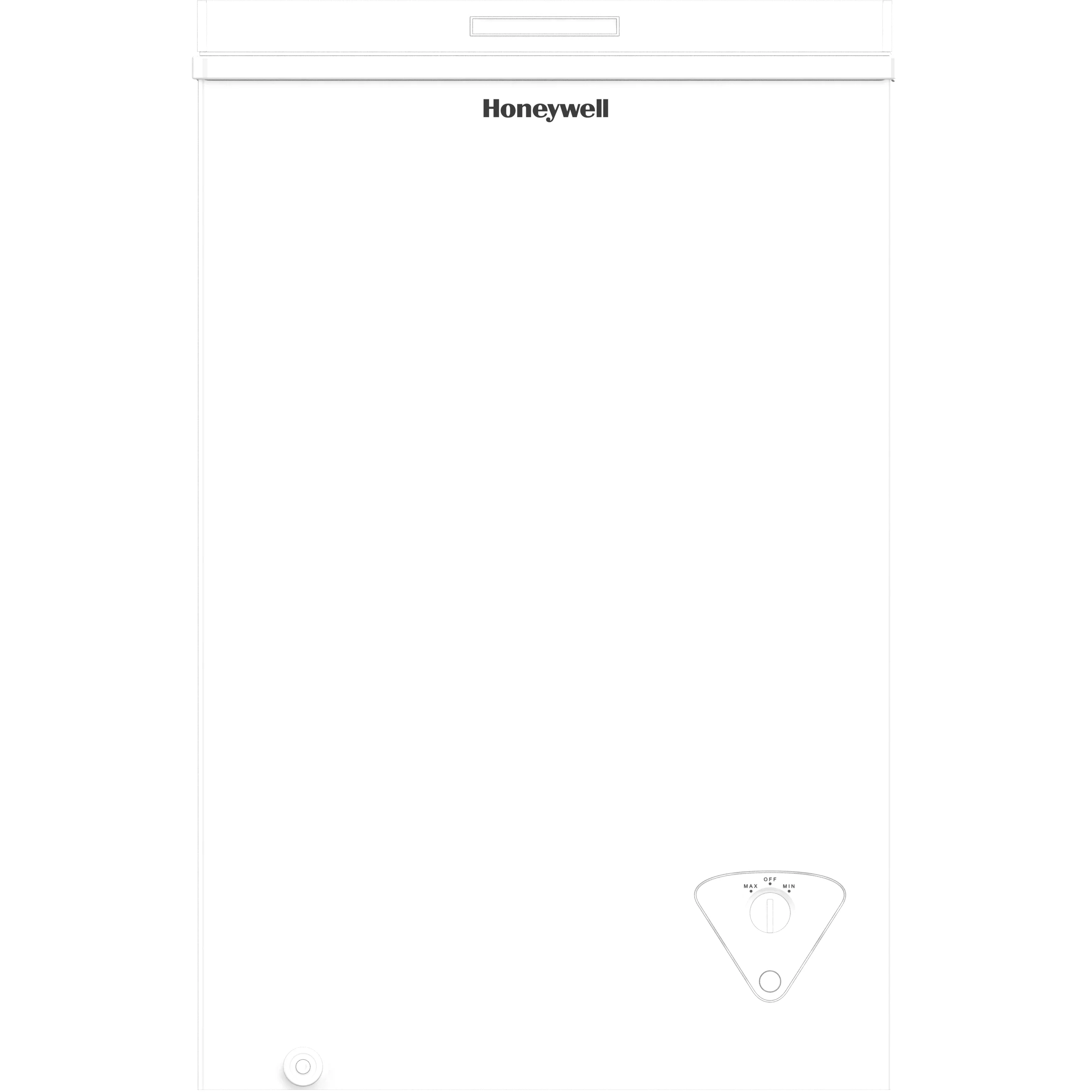 Honeywell 3.5 Cu Ft Chest Freezer with Removable Storage Basket, Adjustable Temperature Control, for Garage, Office, Dorm, or Apartment, White