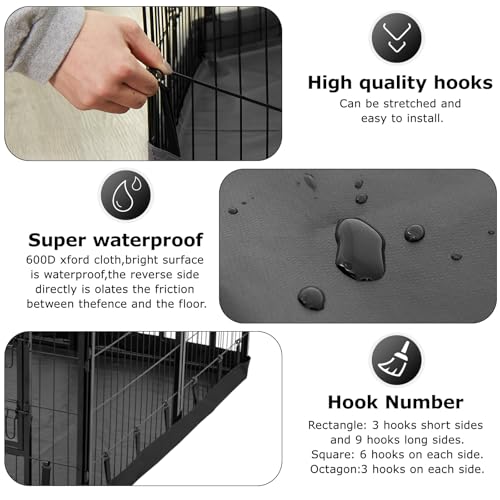 PJYuCien Dog Playpen Plus Storage Bag, 32" H 8 Panels Puppy Pen with Square Bottom, Heavy Duty Dog Fence for Puppies/Small Dogs