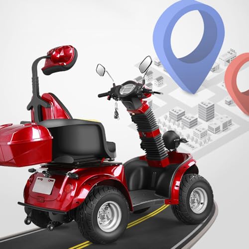 Heavy Duty 4 Wheels Mobility Scooter, All Terrain Electric Mobility Scooters for Seniors and Adults, 1000W Motor, Fat Tire