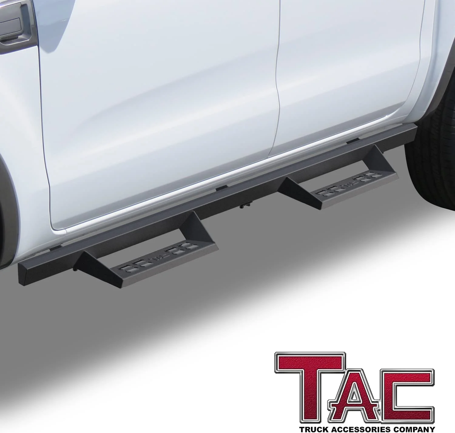 TAC Sniper Running Boards Compatible with 2019-2023 Ford Ranger SuperCrew Cab Truck Pickup 4" Drop Fine Texture Black Side Steps Nerf Bars Rock