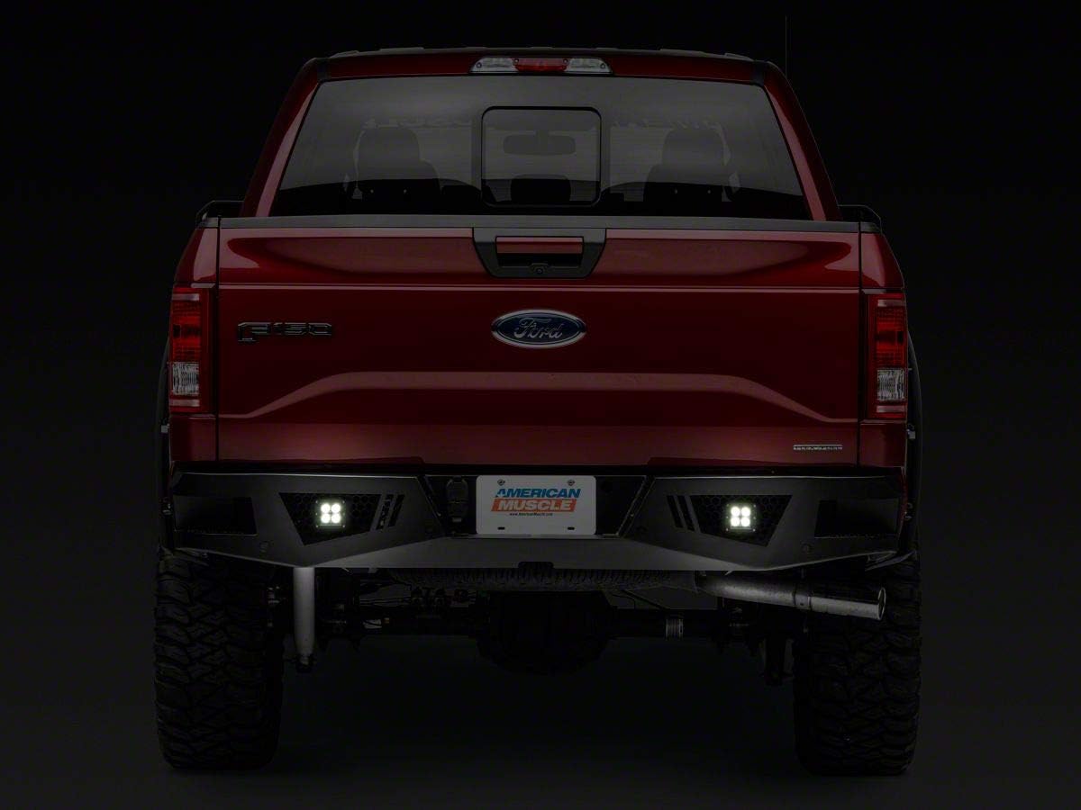 Barricade Extreme HD Rear Bumper with LED Fog Lights Compatible with Aftermarket Hitches Compatible with 15-20 F-150, Excluding Raptor