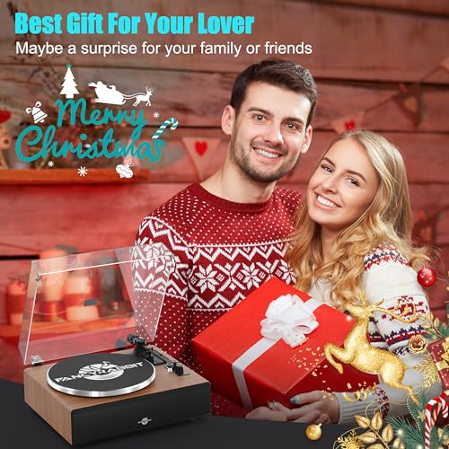 Vinyl Record Player with Speakers,High Fidelity Turntables for Vinyl Records with Magnetic Cartridge AT-3600L
