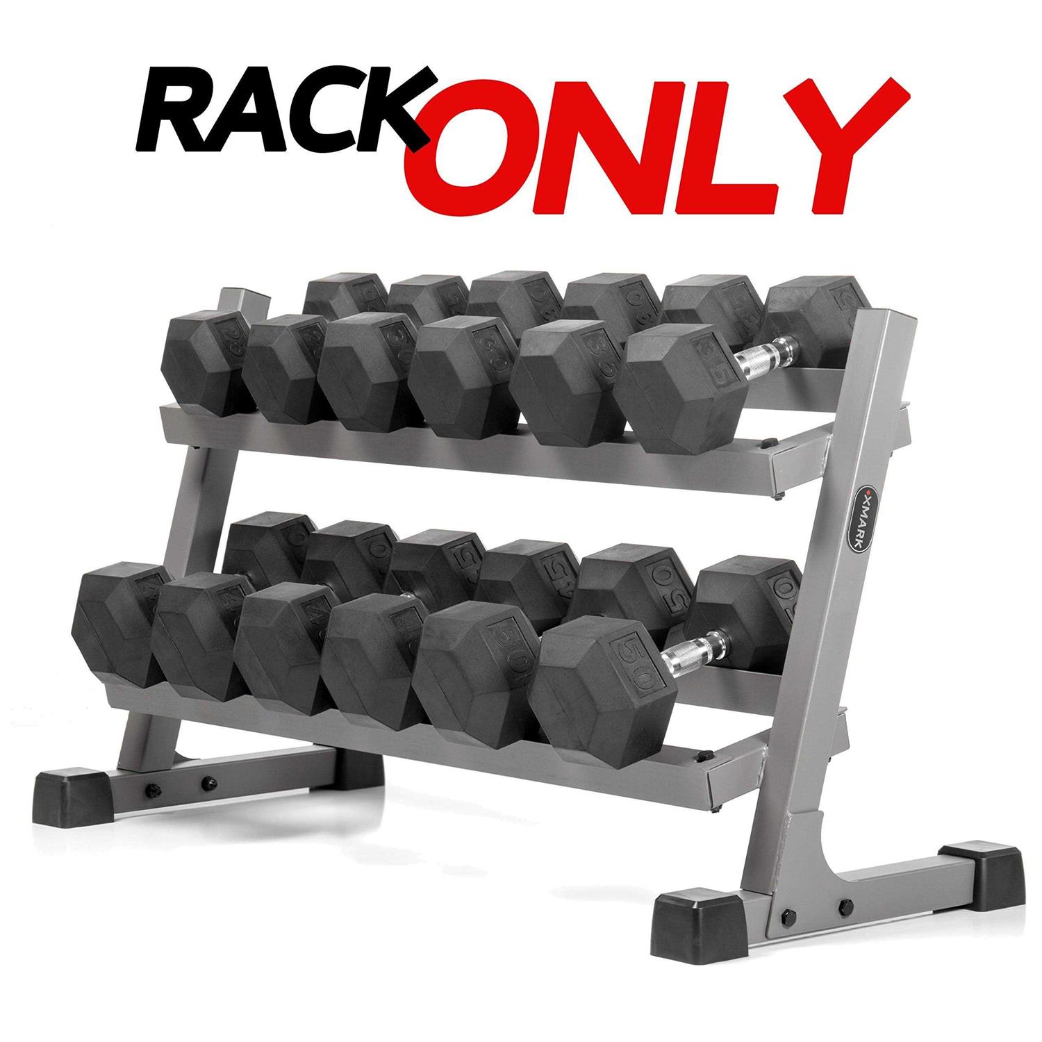XMark 2-Tier Dumbbell Rack Heavy Duty Storage for Free Weights - Sports Supplies Online Store