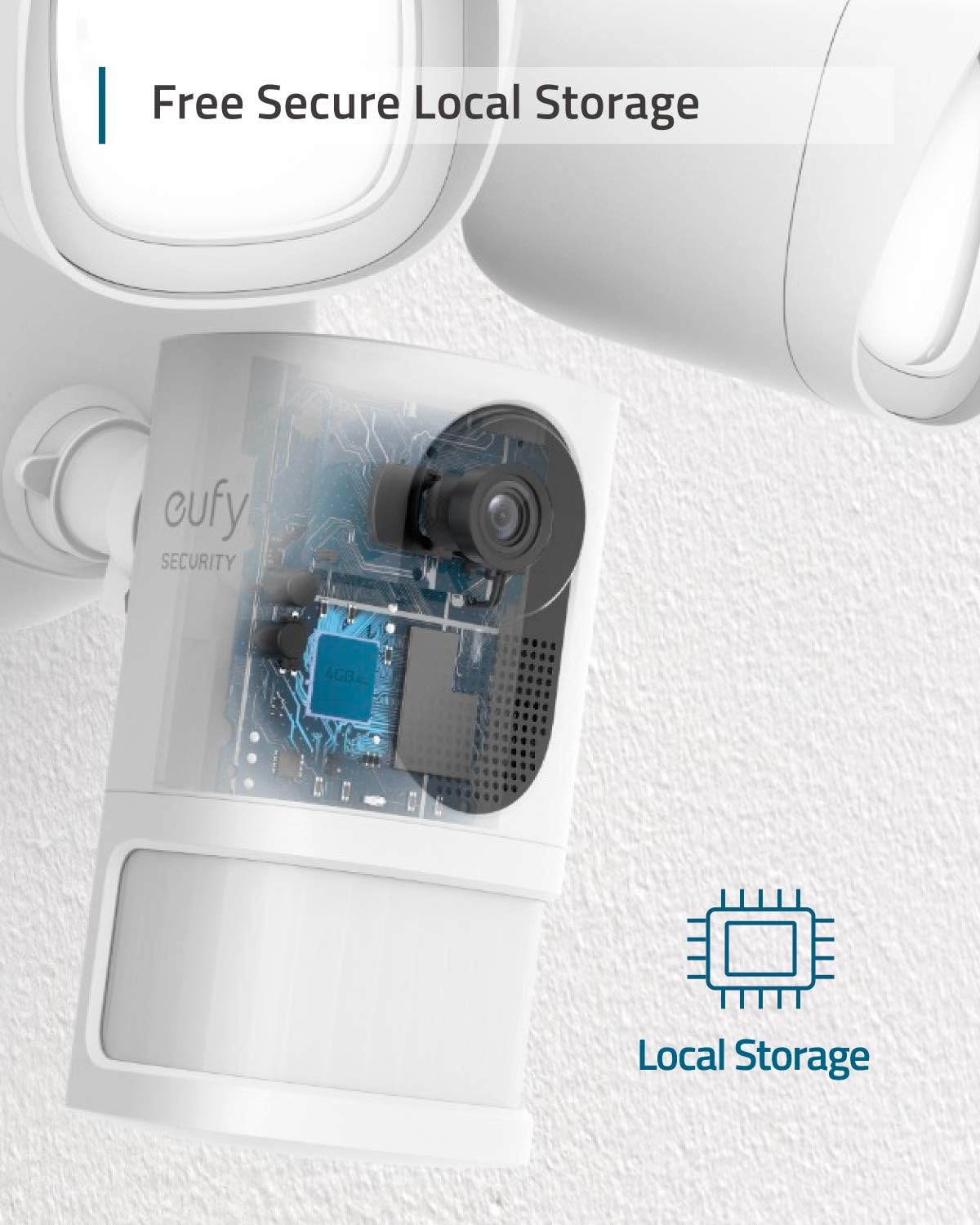 eufy Security Floodlight Camera, 1080p, No Monthly Fees, 2500 Lumens, Weatherproof, Built-in AI, 2021
