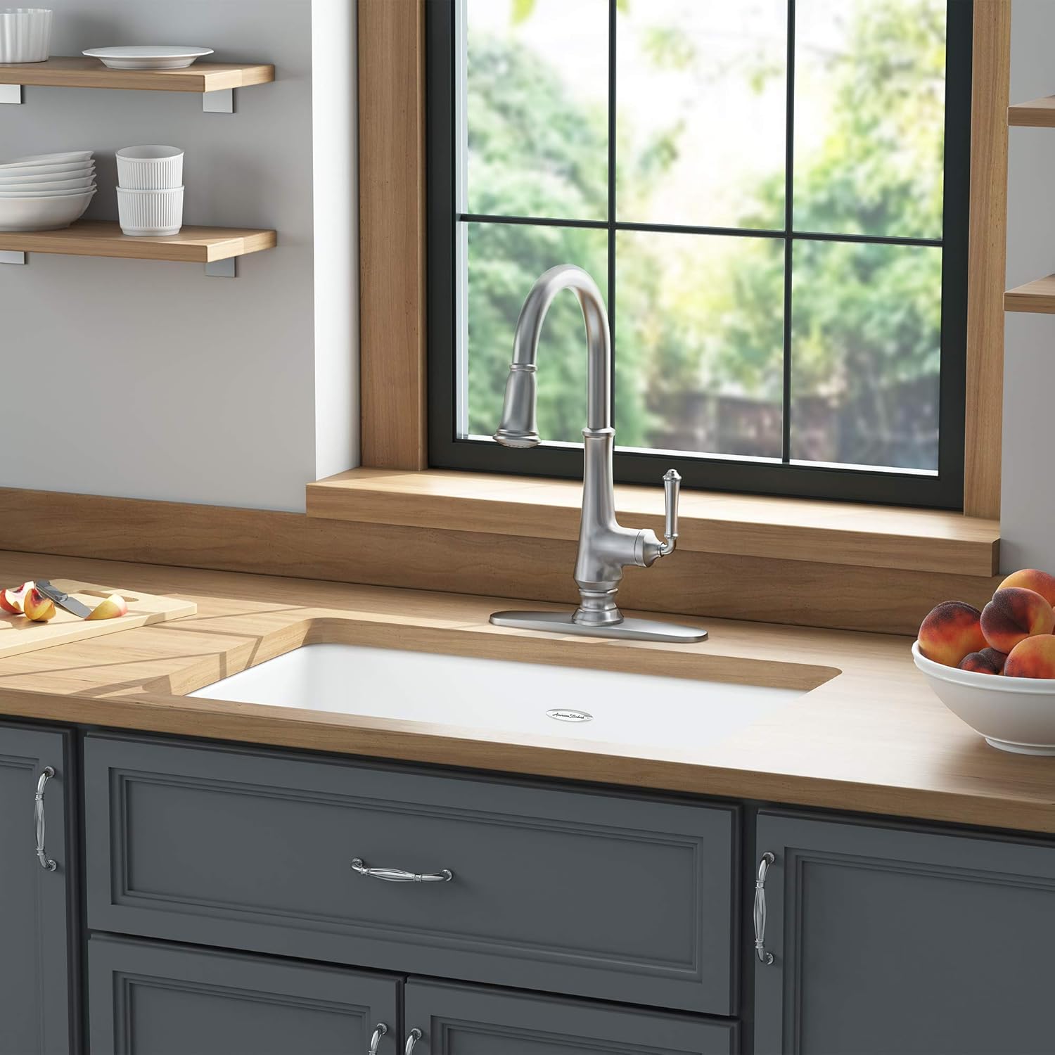 American Standard 77SB30190.308 Delancey 30 x 19 Single Bowl Cast Iron Kitchen Sink Brilliant White