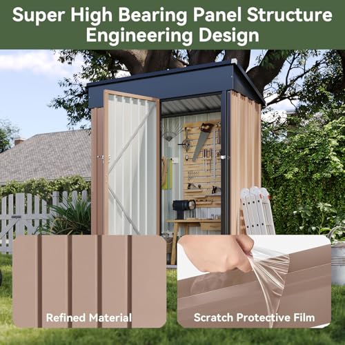 Aoxun 6.2x4 FT Shed Outdoor Storage Shed Metal Garden Shed with Lockable Doors & Slooping Roof Tool Shed Bike Shed for Backyard, Patio