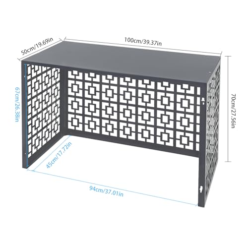 Ageanbri Aluminum Alloy Air Conditioner Freestanding Louvered Space Divider Air Conditioner Fence Outdoor Metal Privacy Fence Cover for Different