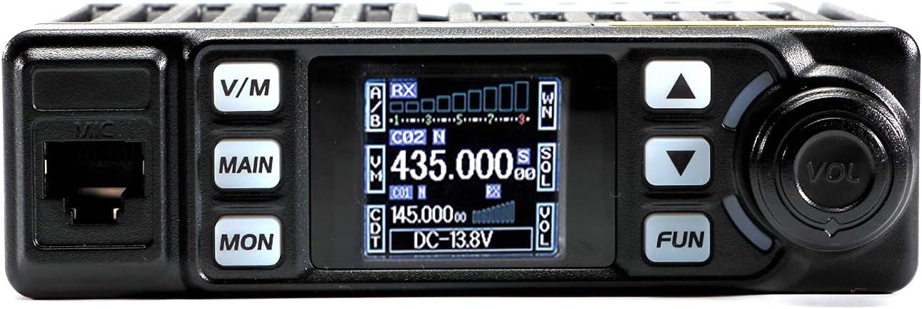 AnyTone Mobile Amateur Transceiver AT-779UV 20-Watt Dual Band VHF/UHF 144-148MHz/420-450MHz Mobile Radio Long Range Mini Scanning Receiver w/Free