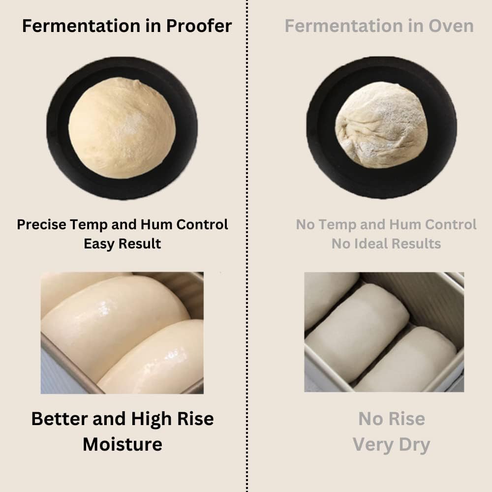 Electric Bread Dough Proofer Machine with Humidity and Temperature control Sourdough Bread Proofer Box Yogurt Maker Proofing Slow Cooker Fermenter