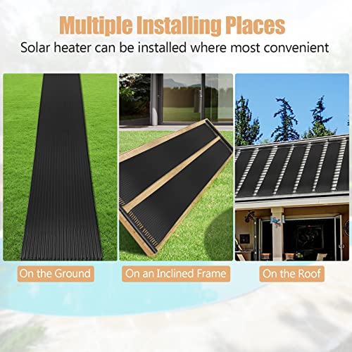 Goplus 2.5FT x 16.5FT Solar Pool Heater for Above Ground Pool Inground Pools, Swimming Pool Solar Panel Heating System