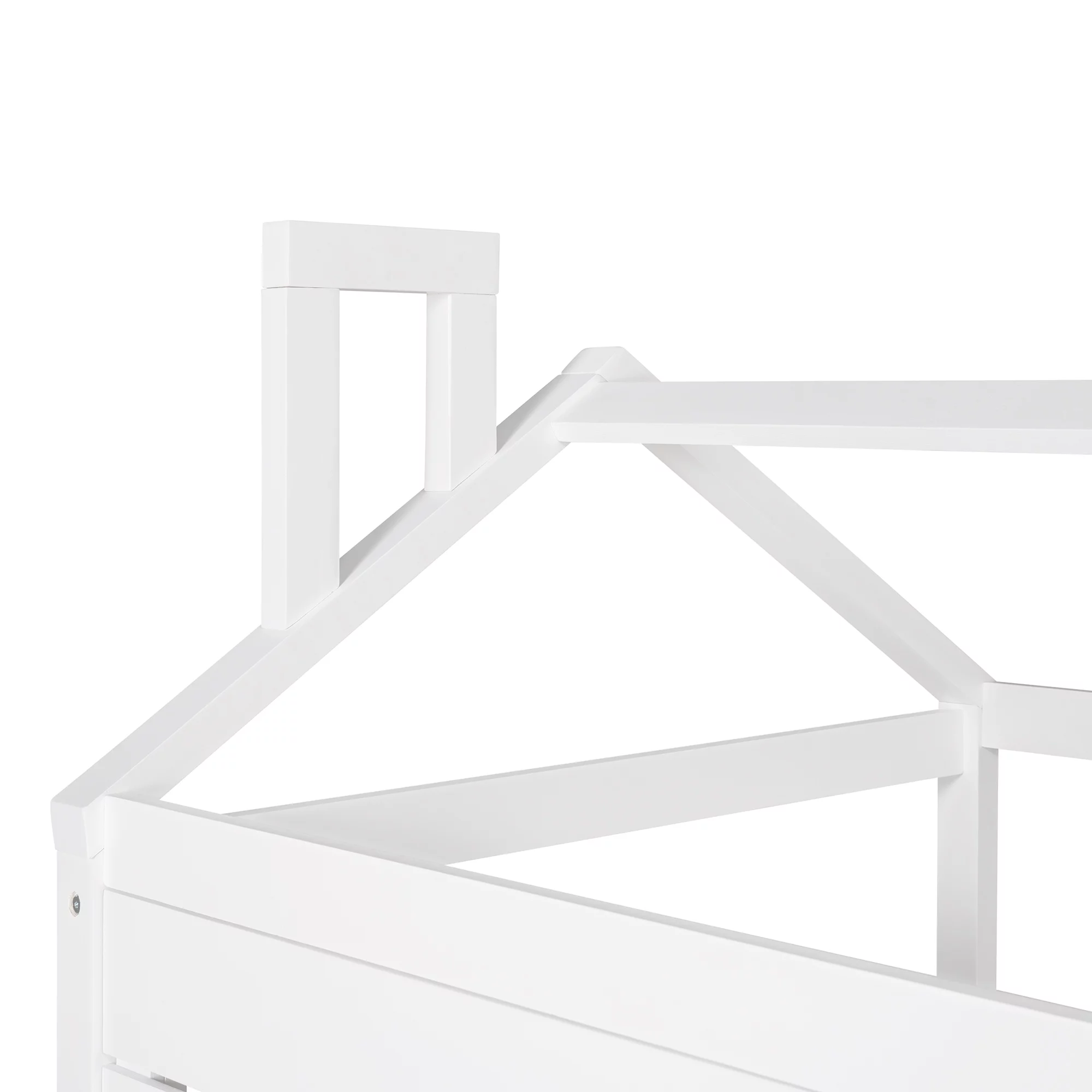 Bellemave Twin Size House Bed with Drawers Kids Bed with Storage Wooden Bed Frame with Guard Rails Twin Kids Bed Frame for Boys, Girls, White
