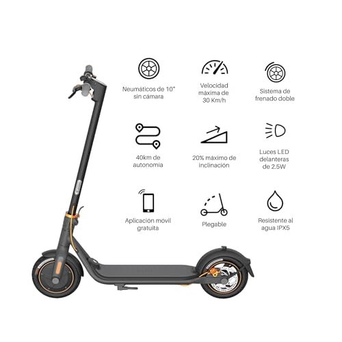 Segway Ninebot F40 Electric Kick Scooter, 350W Powerful Motor, 10-inch Pneumatic Tire, Foldable Commuter Electric Scooter for Adults