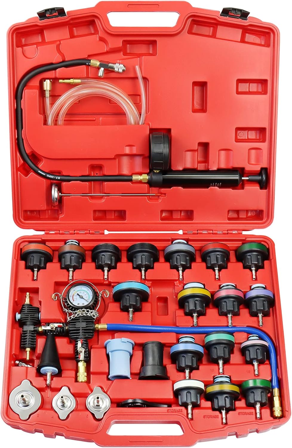 YSTOOL Radiator Pressure Tester Pneumatic Vacuum Type Purge Refill Kit Universal Automotive Cooling System Water Tank Leak Test and Coolant Fill Tool