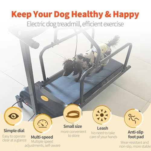 Dog Treadmill Indoor Pet Exercise Machine for Small, Medium & Large Dogs up to 176 lbs - Home Fitness with LCD Display & Adjustable Speed