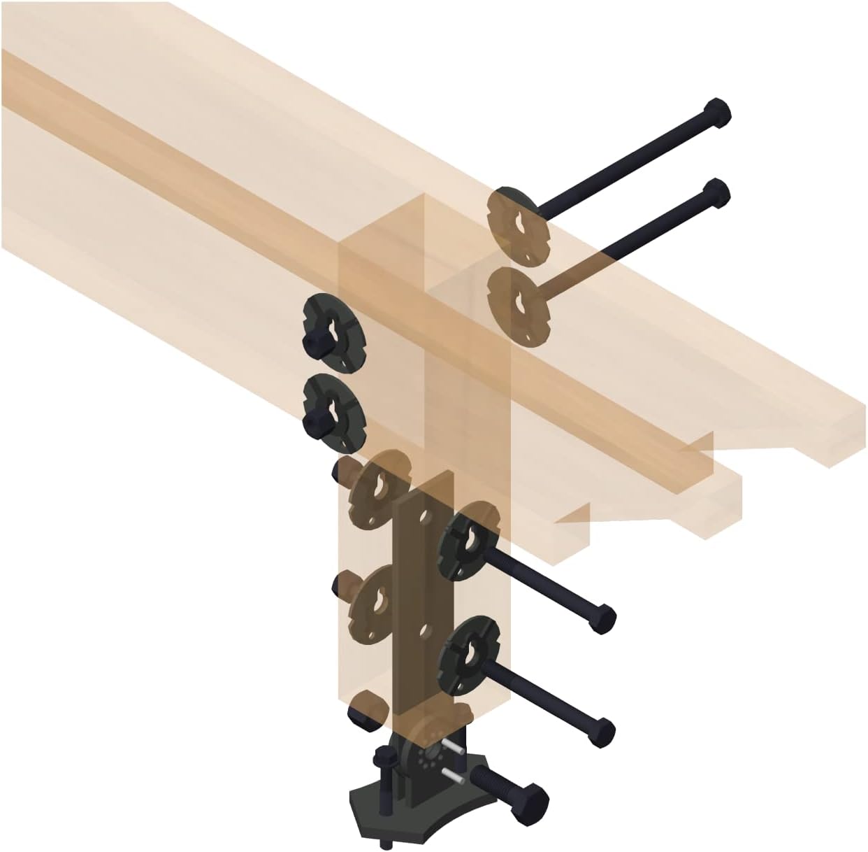 Patio Roof Riser with Post and Beam Mount Kit - Cannon Black - One (1)