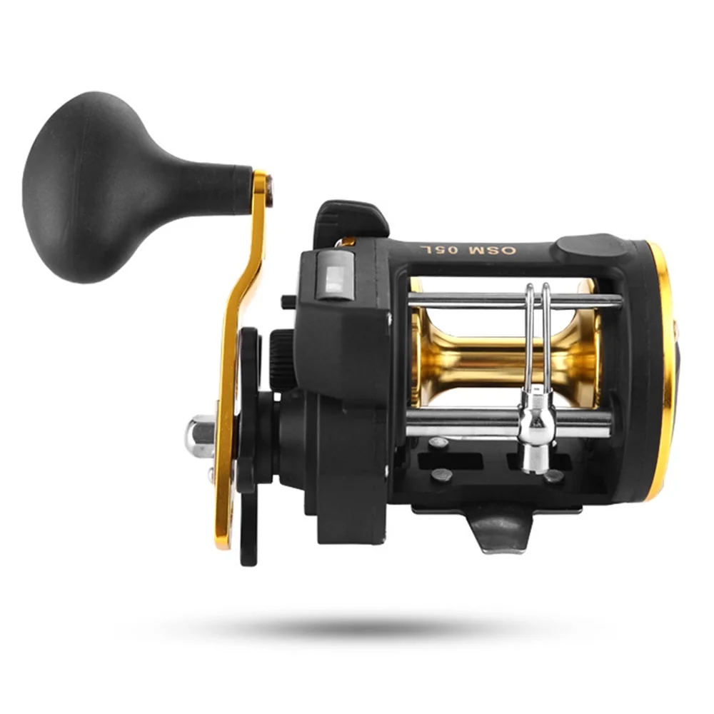 Walmeck Full Metal Trolling Fishing Reels Right Hand Drum Wheel Boat Sea Fishing Reel